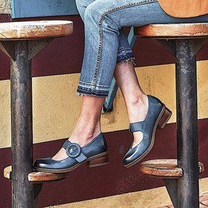 Dansko Brandy Black Leather Mary Jane Waterproof Shoes